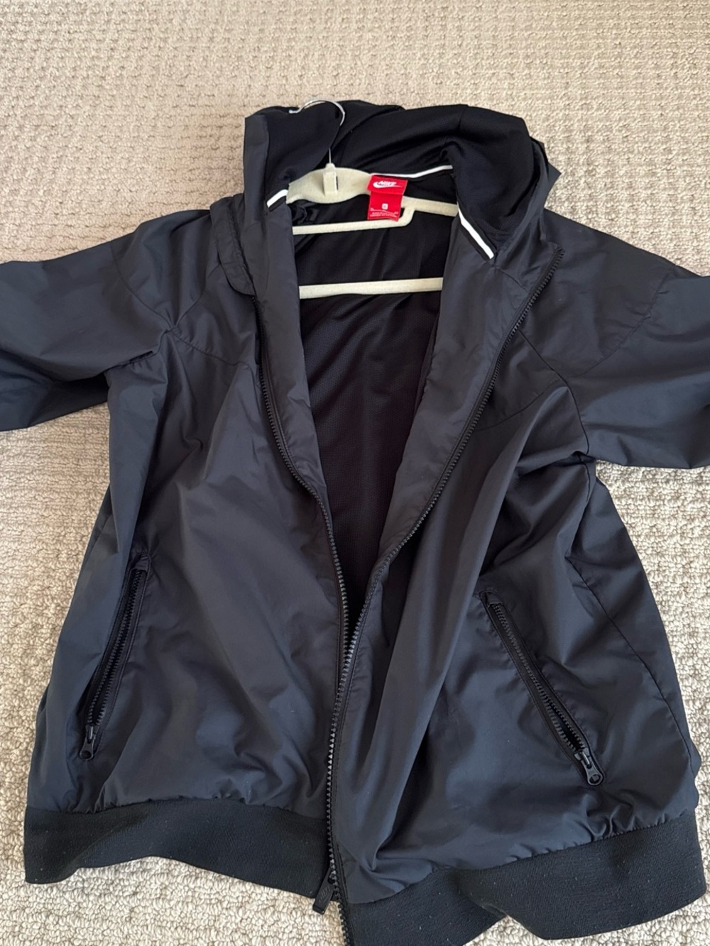 Nike Black Jacket with Red Logo Tag